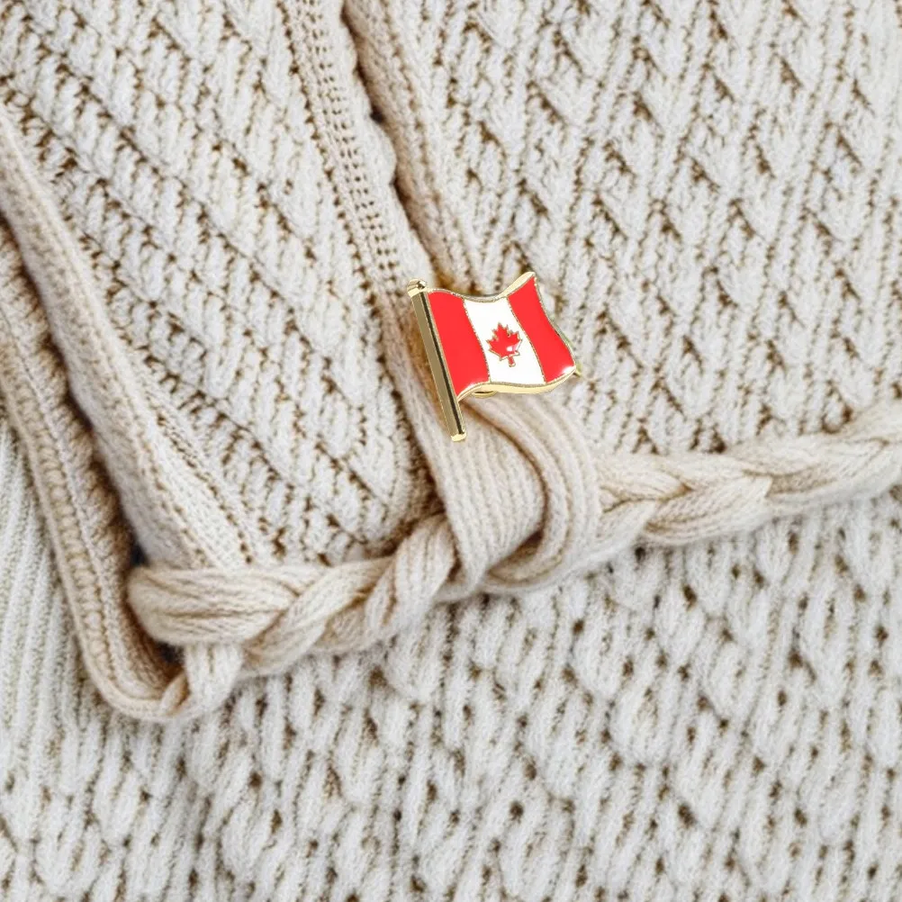 6Pcs Canadian Maple Leaf Lapel Pin Metal Flag Brooch Patriotic Accessory for Formal Events Uniforms Travel Collectors Clothing