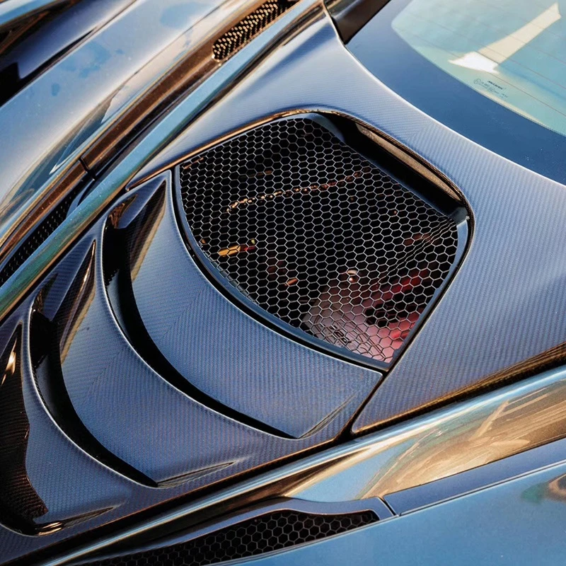 3K Twill Weave Carbon Fiber Engine Rear Hood Air Intake Vent Engine Hood Cover For McLaren 720s Carbon Bonnetcustom