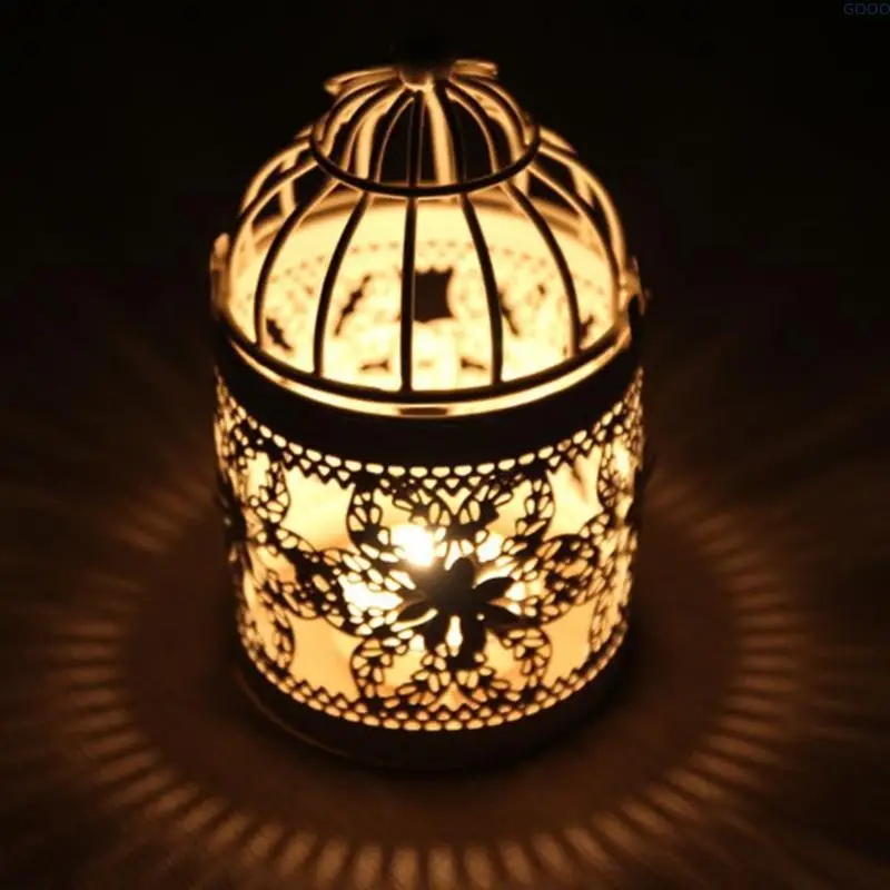 23GA Hanging Birdcage Lantern,Metal Tealight Holder Decorative Hanging Holder