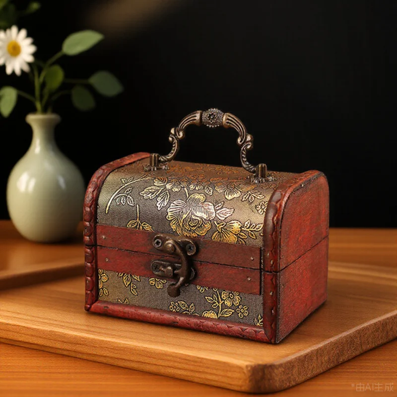 1Pcs Delicate Wood Case Premium Material Jewelry Storage Box Desktop Organizer for Small Gifts Festivals Weddings