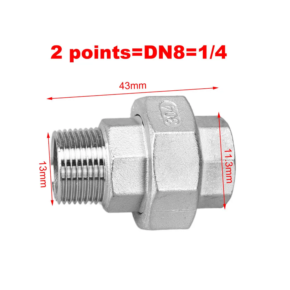 

Two 304 stainless steel threaded connectors suitable for power and petrochemical applications offering reliable pipeline sealing