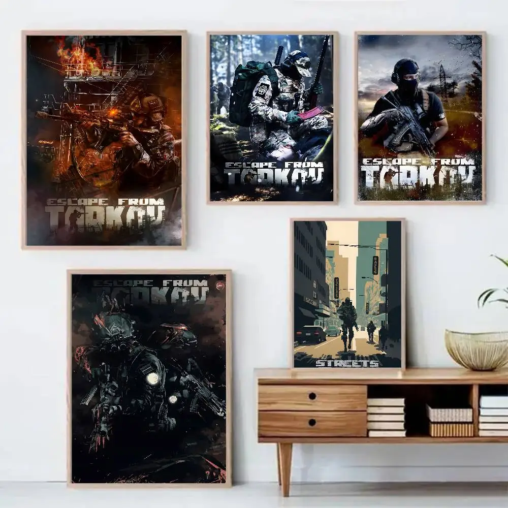 لعبة فيديو الهروب الإلكتروني من تاركوف ملصق فني ذاتي اللصق ملصق مضاد للمياه مقهى ديكور جدران غرفة النوم