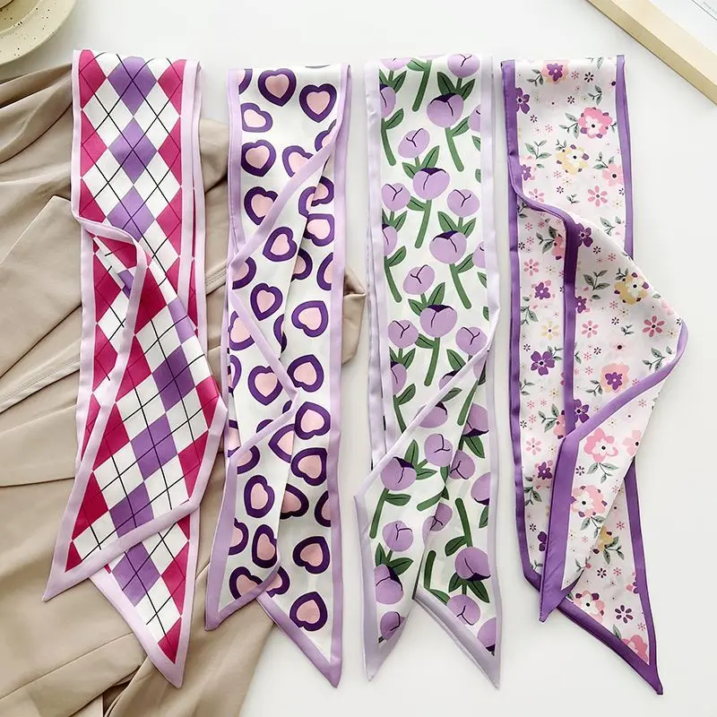 

2024 New Fashion pointed headband ribbon headwear Silk Scarf