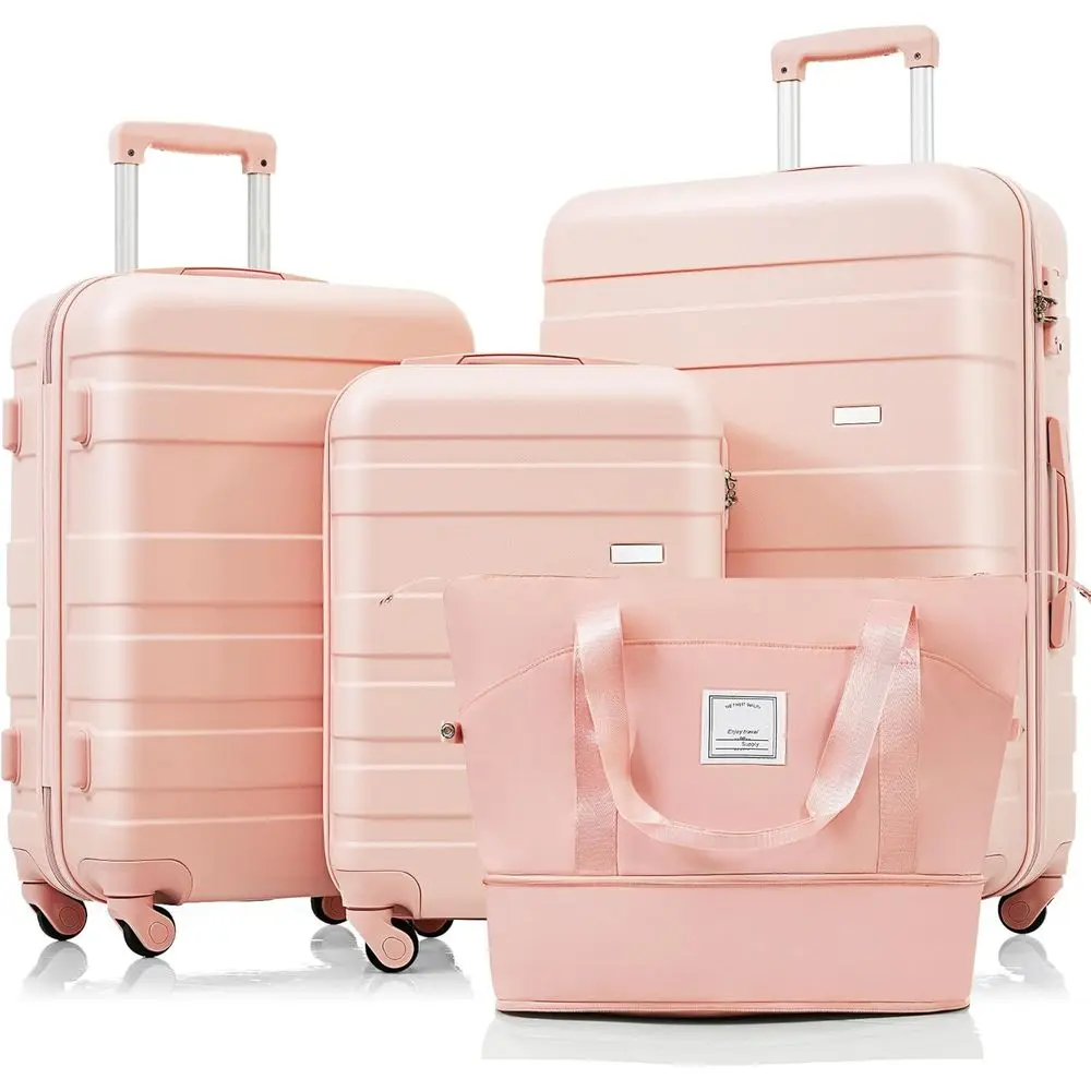 

4-Piece ABS Hardshell Large Spinner Luggage Set with TSA Lock