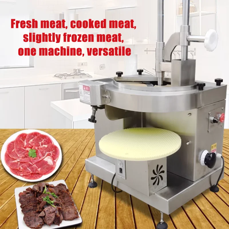 Electric Fresh Meat Slicer Mutton Roll Cutting Machine Salmon Portion Slice Machine
