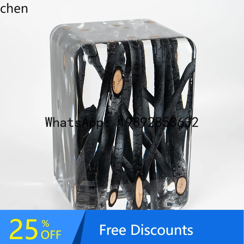 platinum crystal pier non-epoxy resin crystal stool tea stool