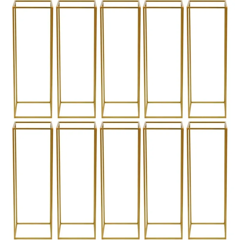 

Gold Metal Wedding Flower Stand Set, Column for Decoration, Geometric Vase Tables Centerpieces Set for Parties10PCS 31.5 Inch