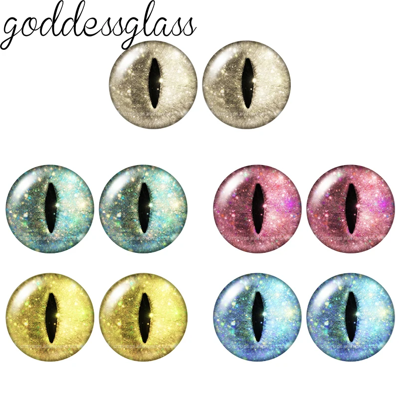 5 أزواج من الزجاج المستدير عيون الحيوانات الملونة ثعبان التلاميذ عين القط 10 مللي متر/12 مللي متر/18 مللي متر/20 مللي متر كابوشون مستديرة ظهر مسطح صنع النتائج مجوهرات #5