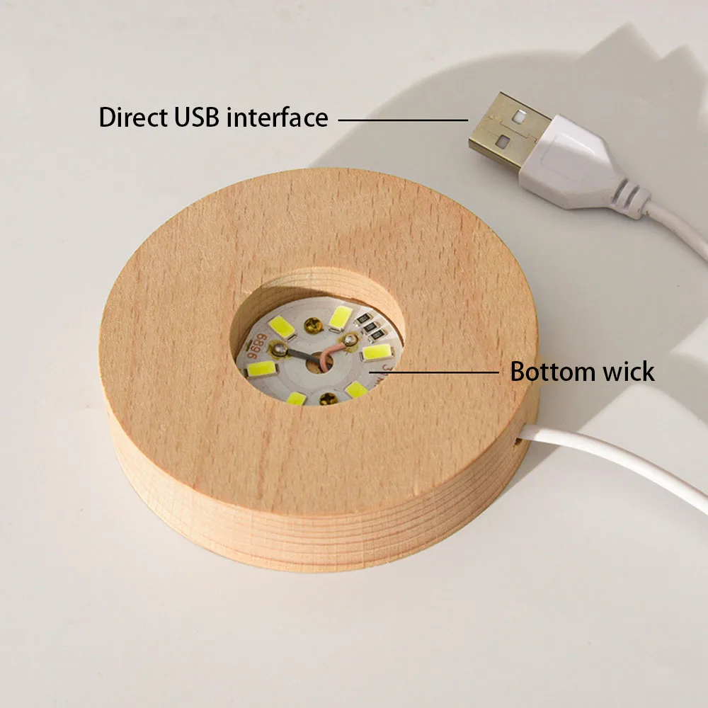 Luz Nocturna LED USB, lámpara de bola de cristal de galaxia, lámpara de luna de planeta 3D, decoración del hogar