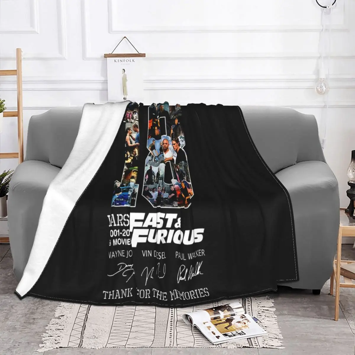 18 Years Fast And Furious Thank You For The Memories Of Signature Funny Hot Sell Throw Blanket