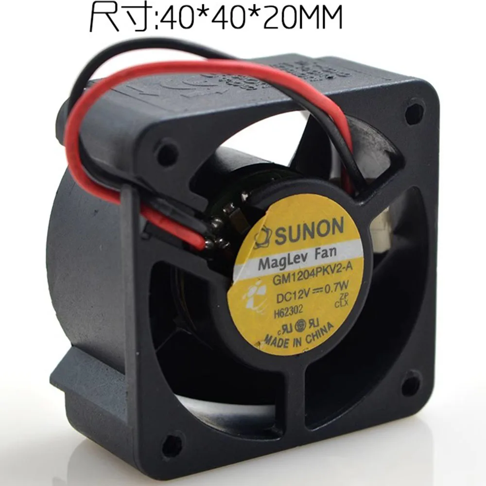 GM1204PKV2-A 2 kawat kipas pendingin, 4020 12V 0.7W 40mm sangat sunyi