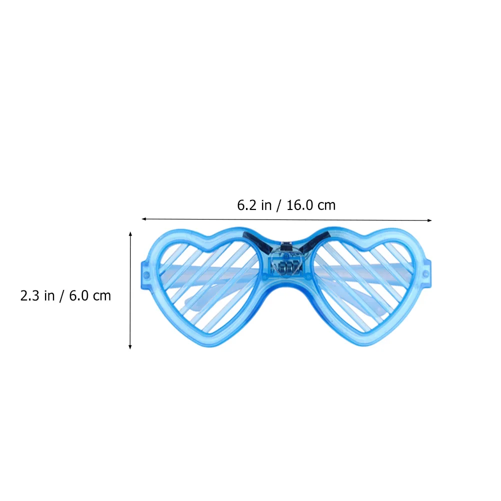 

8 Pcs Glowing LED Glasses Heart Shaped Party Favors Adjustable Switches for Pets Valentine Gift Shine Sunglasses Glow Up