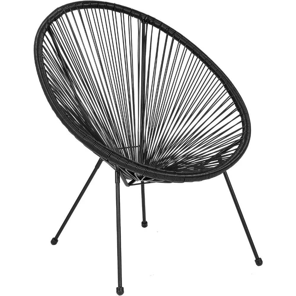 

Valencia Oval Comfort Series Take Ten Black Papasan Lounge Chair