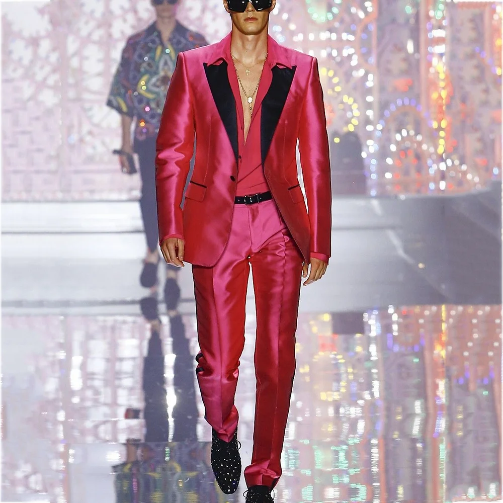 

Роскошные мужские костюмы, модный мужской наряд на одной пуговице, куртка, брюки, облегающий красивый стильный мужской костюм с остроконечными лацканами