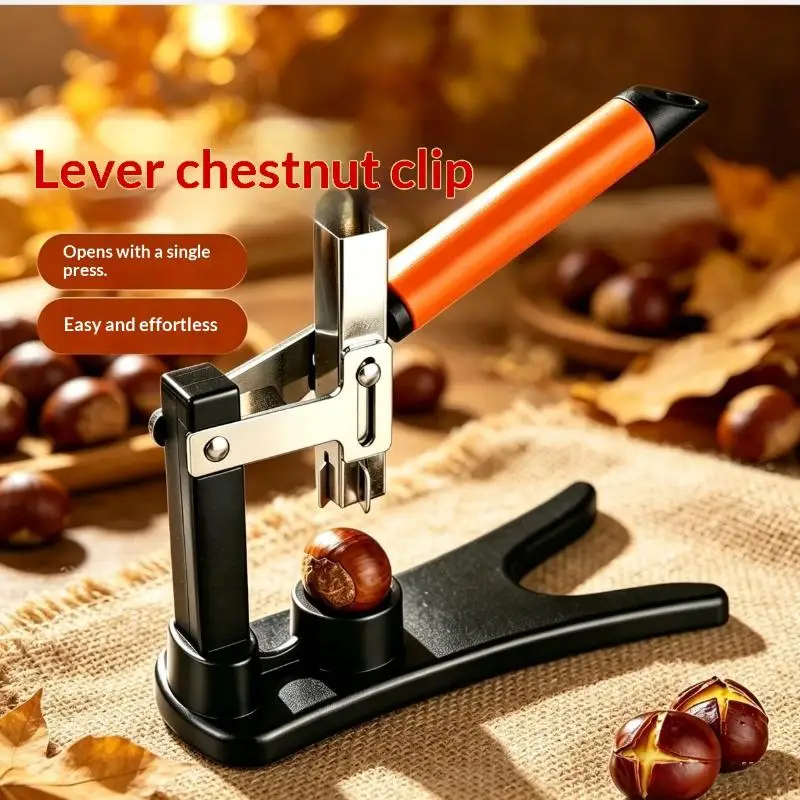 Chestnut Cutter With Non-Slip Handle, Kitchen Portable Nut Sheller & Cracker For Chestnuts, Walnuts, Safe For Kids & Seniors