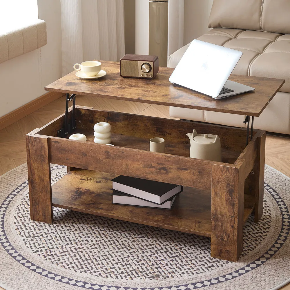 

Wooden Coffee Table,Lift Top Coffee Table with Large Hidden Storage Shelf,Lift Tabletop Dining Tables for Living Room,Home