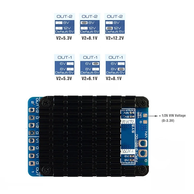 For MATEK POWER MODULE PM20S-2 2X Independent Step-Down Voltage Regulators 9V-85V For FPV Drone