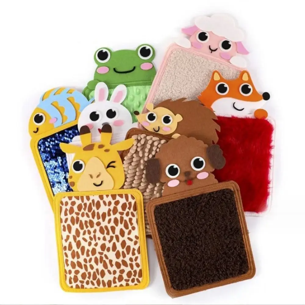 Desenhos animados Sensorial Tactiles Mat para Crianças, Animal Toy Educação, Feltro Sensorial Pad, Mão Skill Board, Aprendizagem Presente