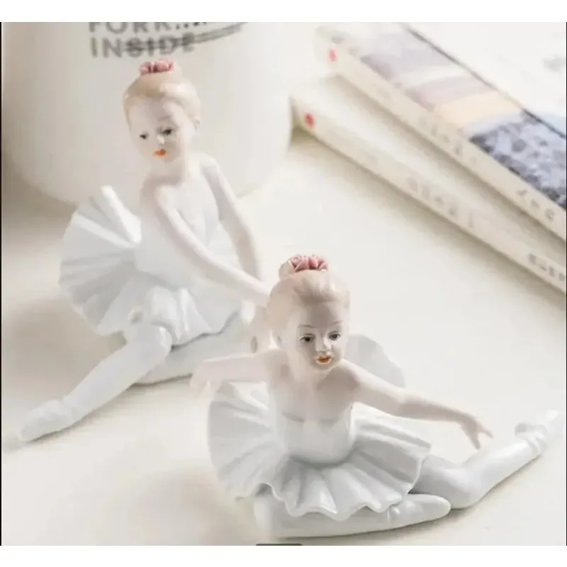 

Украшение девушки-балерины, украшение для комнаты для девочек, гостиной, крыльца, керамические поделки, скульптура персонажа, современное украшение для дома, искусство