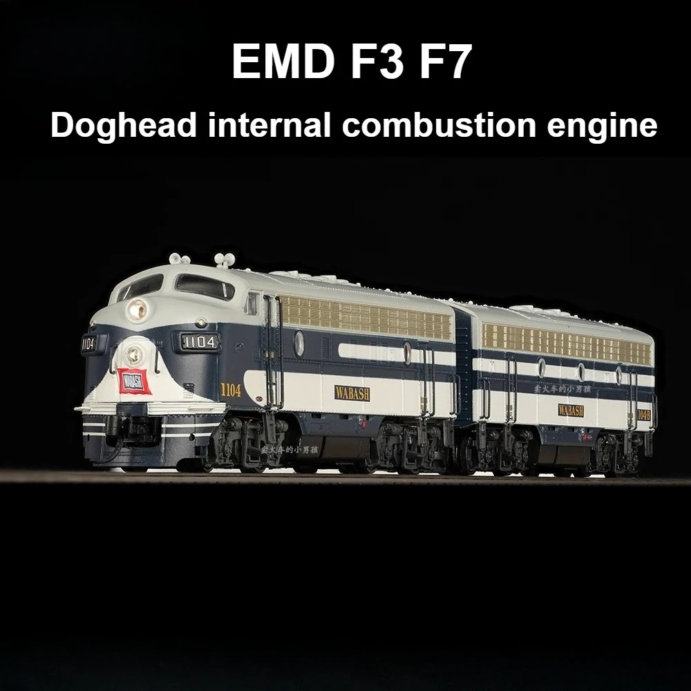 

N Scale F7 Wabash Doghead Steam Locomotive Train Model with Digital Sound Two-car Set Train Toy Gift for Boys