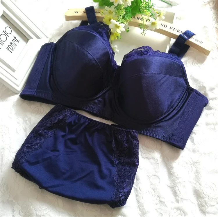 Conjunto Lingerie 2 Peças para Mulheres, Sutiã Plus Size, Roupa Interior, Calcinhas, Cuecas, B, C, D, E, F, G, H Cup, 34, 36, 38, 40, 42, 44