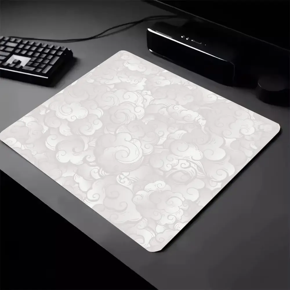 

Japanese Cloud Small Mouse Pad - Kawaii Black Office Desk Mat with Non-Slip Rubber Base for Gaming