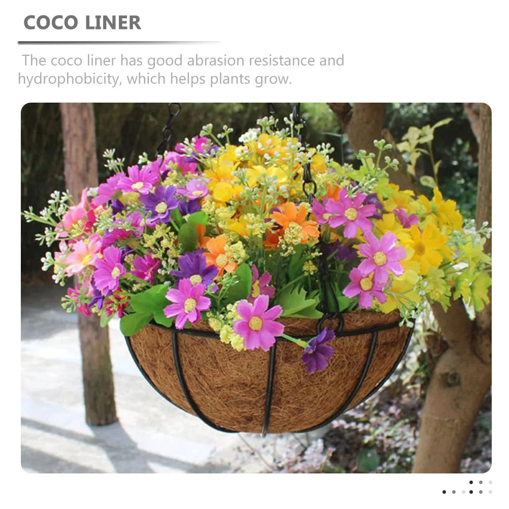 

2Pcs Outdoor Hanging Flower Pot Metal Planter with Liner for Garden Balcony Courtyard Hanging Plant Containers