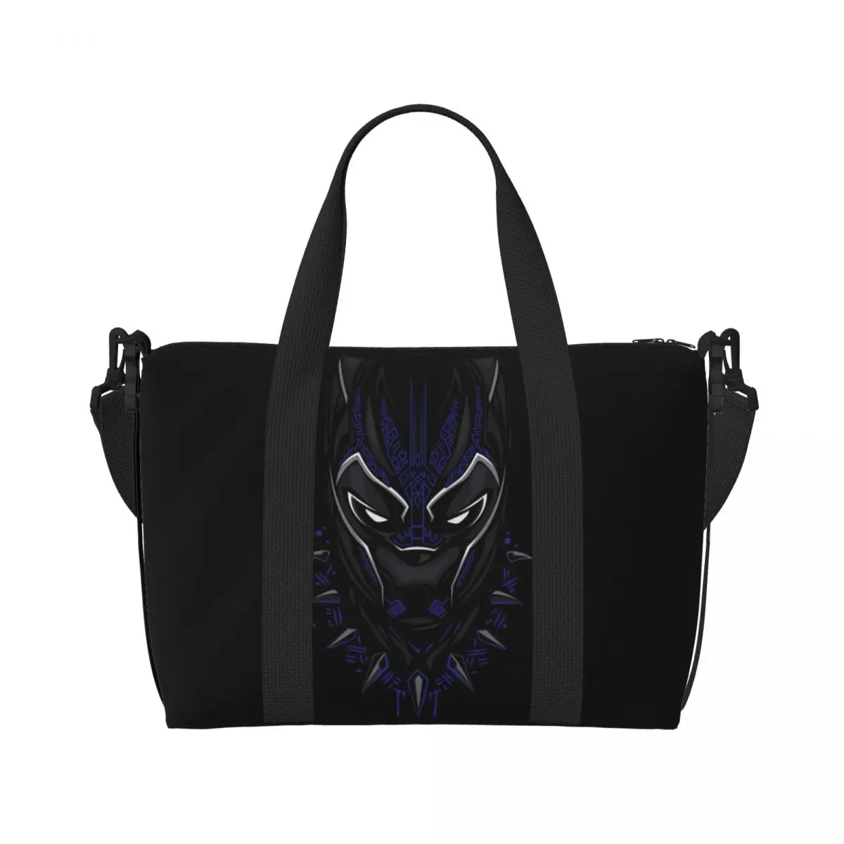 Bolso de mano personalizado de pantera negra para mujer, bolsa de compras de gran capacidad, papel tapiz de Anime, bolsas de viaje de playa para gimnasio