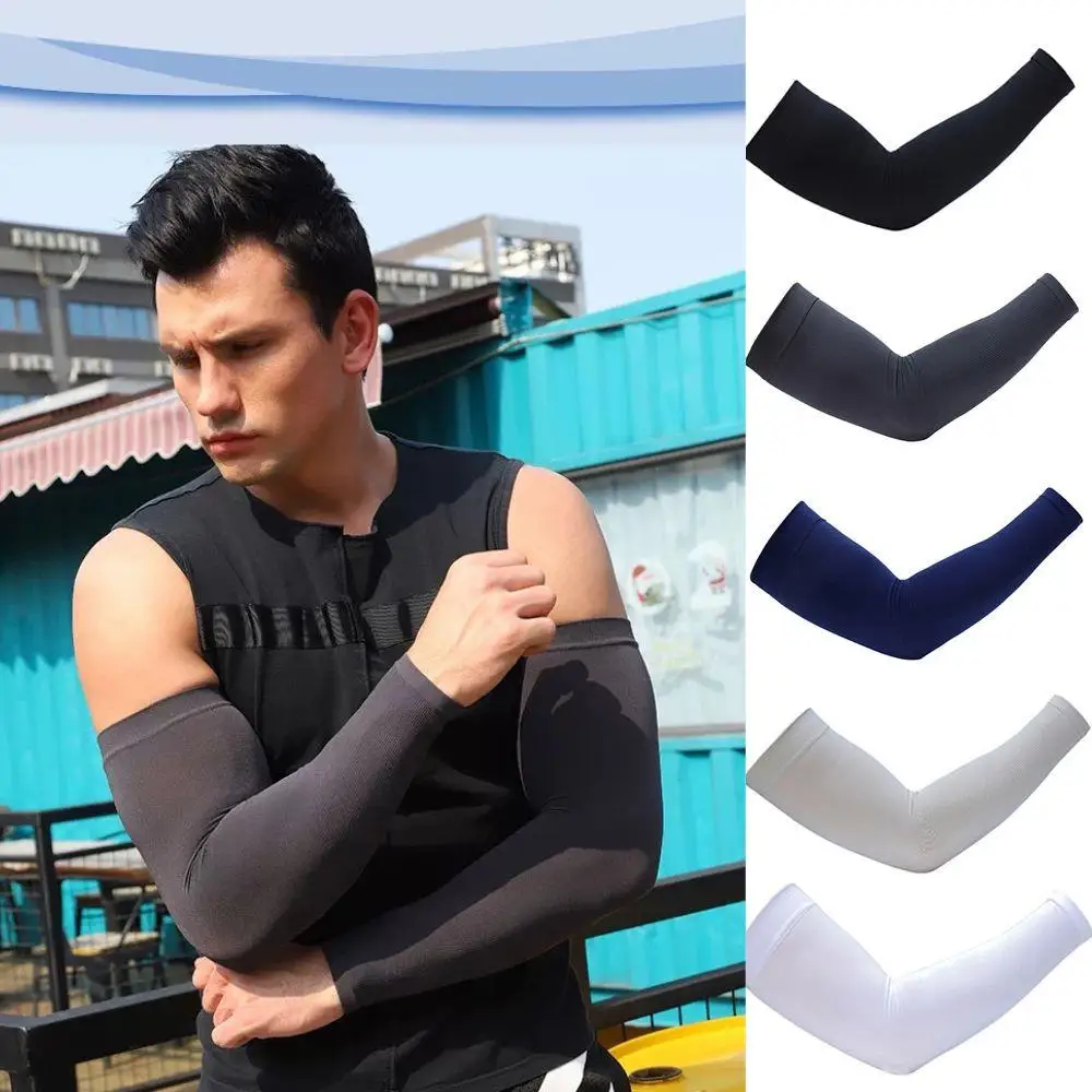 1Pcs Breathable Sun Protection Arm Sleeves Unisex Cooling Arm Cover Fashion Sun Ice Silk Sleeves Outdoor Fishing Cycling Sleeves