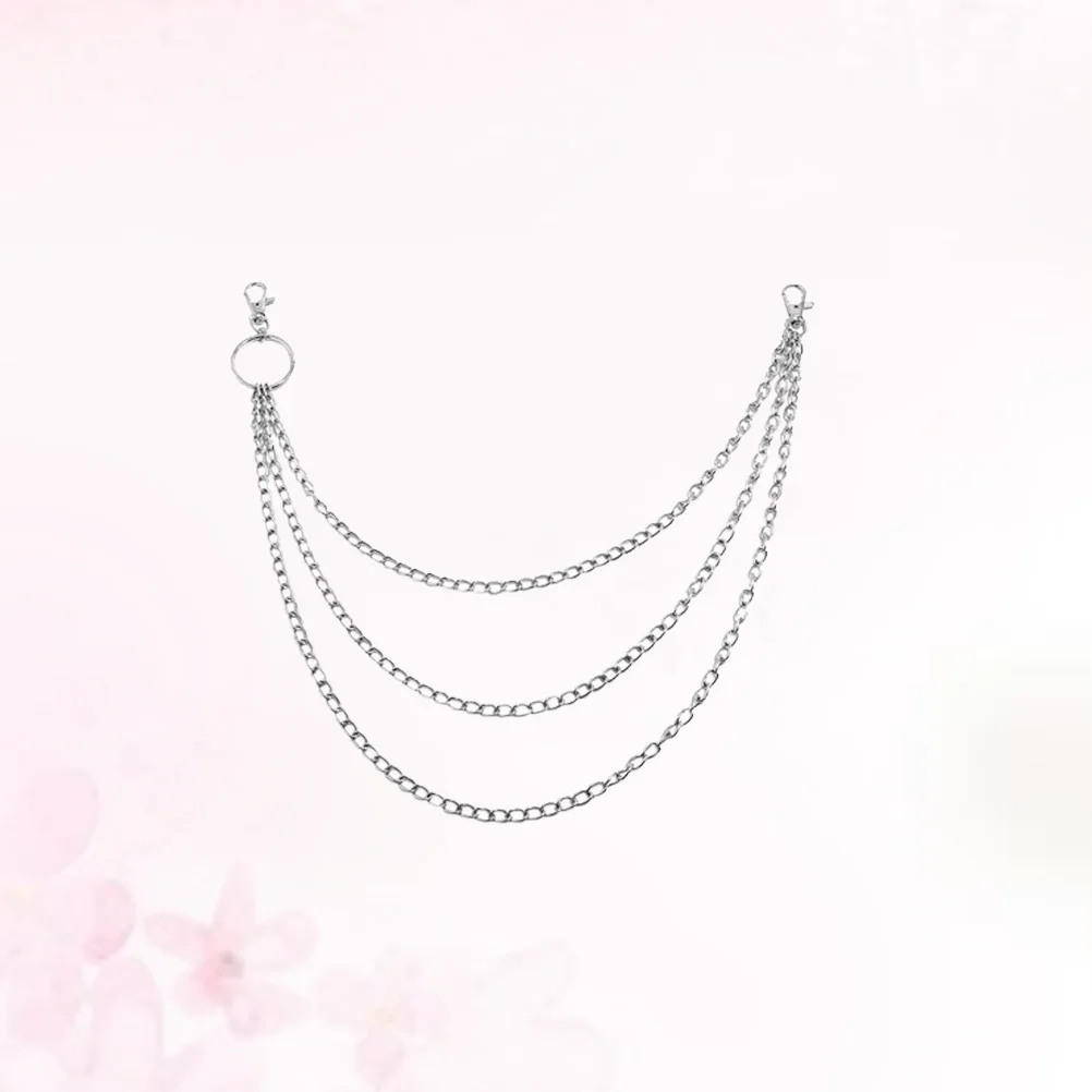 1 قطعة سلسلة الخصر فاسق السراويل المفاتيح للجينز القوطية المعادن الهيب هوب 3 طبقات للجنسين جيب سلسلة السراويل اكسسوارات الديكور