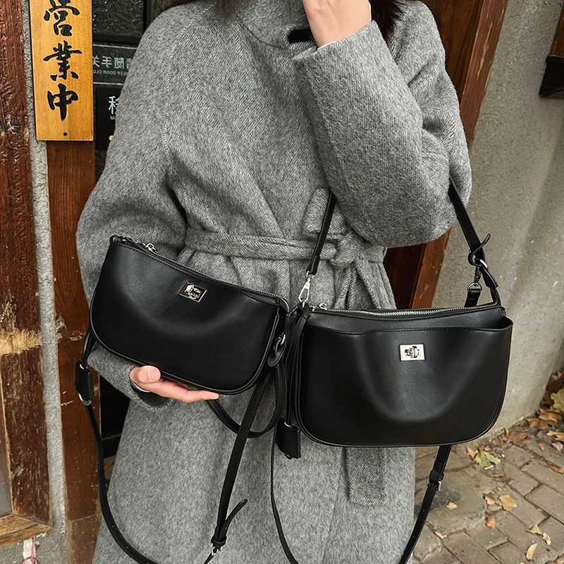 2025 Winter Fashion Women's Bag High Quality Cowhide Single Shoulder Armpit Crossbody Bag Luxury Desinger Handbag Commute Bag