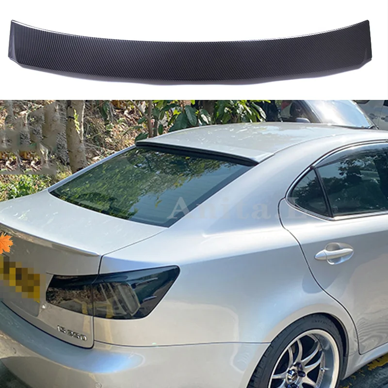 Rear Roof Spoiler For LEXUS IS250 IS300 IS350 2006-2011Roof Lip Spoiler High Quality ABS Material Unpainted Black Car Rear Wing