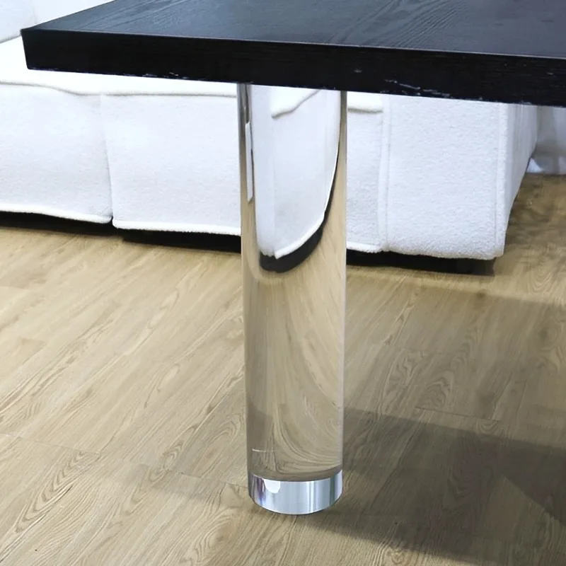 Transparent acrylic cylindrical table legs custom dining table bracket island platform support legs cylindrical one-character de
