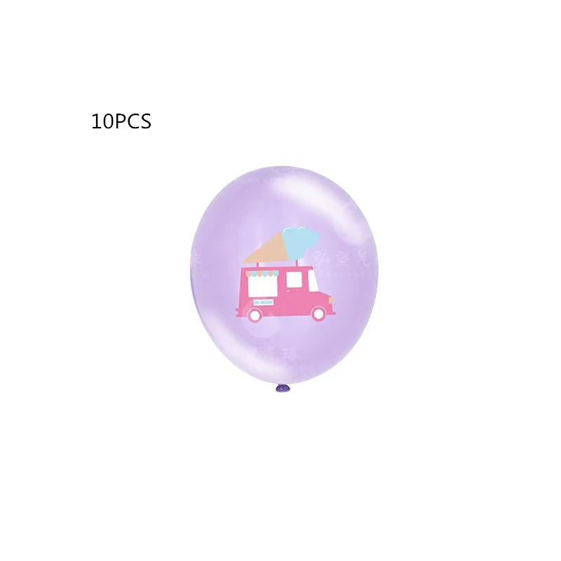 Eis Cartoon Thema Party Arrangement Popsicle Geburtstag Pull Flag Latex Ballon Kuchen Einsatz Karte Sommer Party Dekoration – Detail 5