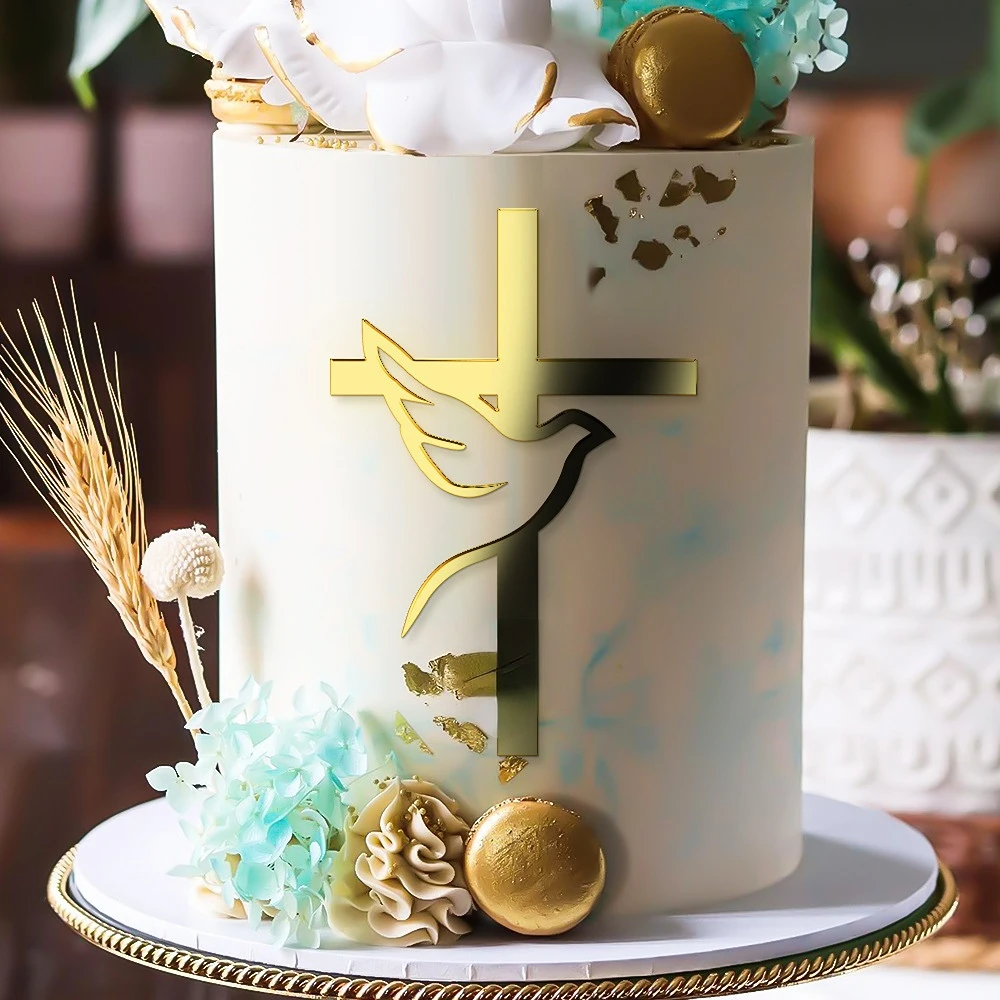 

Baptism First Communion Cake Decoration Peace Dove Cake Topper Christening Acrylic Party Supplies Cake Decorating Tools