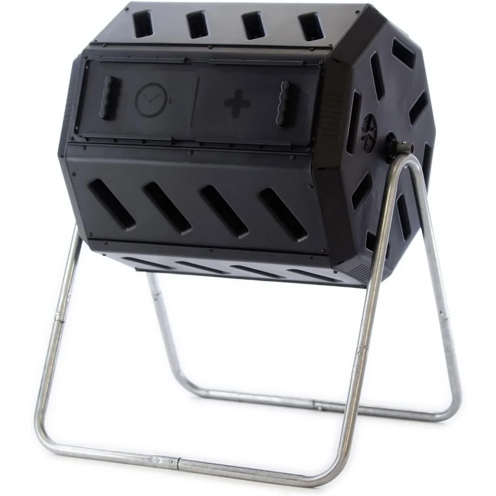 

FCMP Outdoor IM4000 Dual Chamber Tumbling Composter Canadian-Made, 100% Recycled Resin - Outdoor Rotating Compost Tumbler Bin