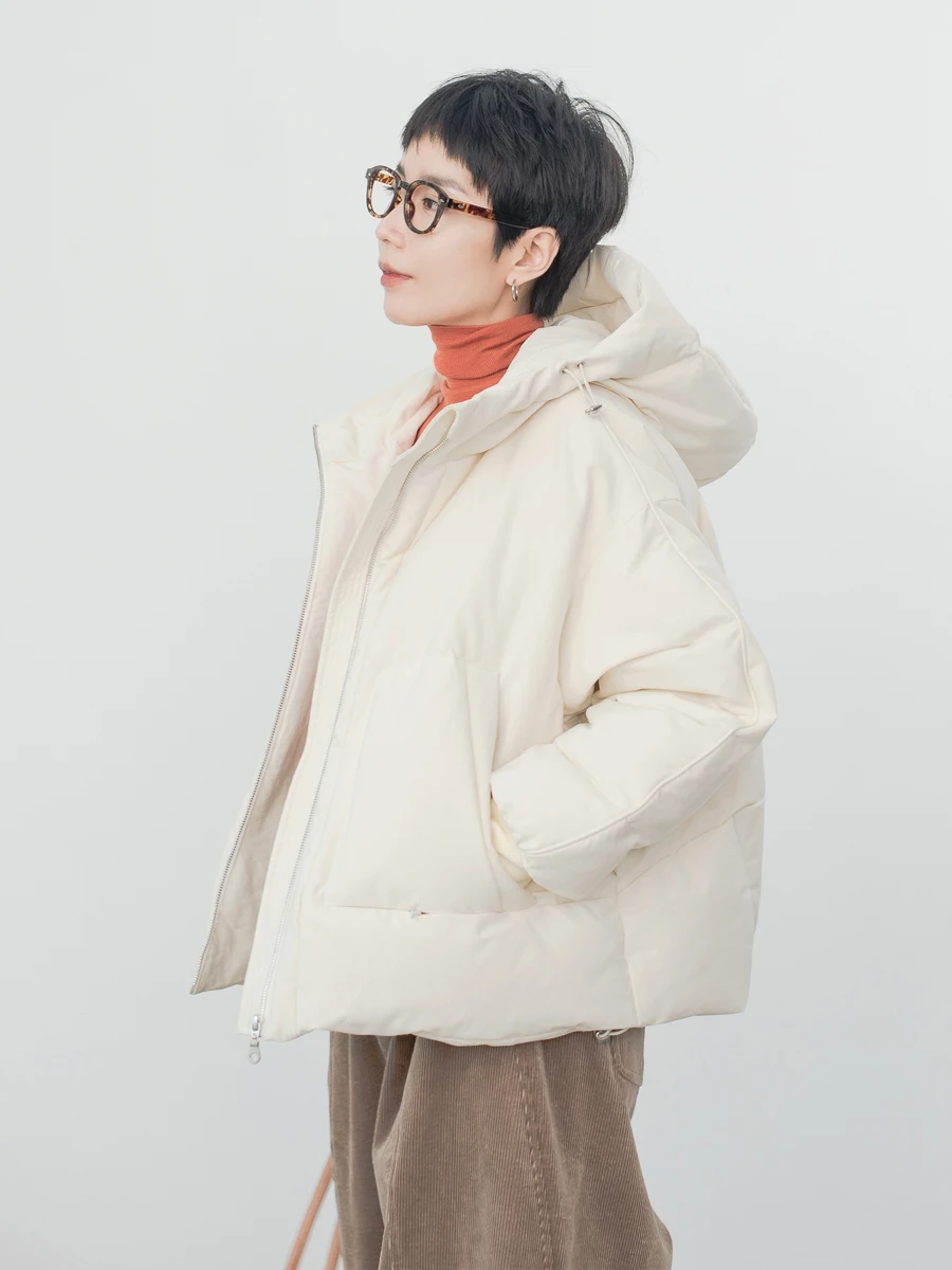 

Женская зимняя куртка-пуховик из хлопка и льна с высоким воротником, ветрозащитная, теплая, маленький размер, утепленная, верхняя одежда