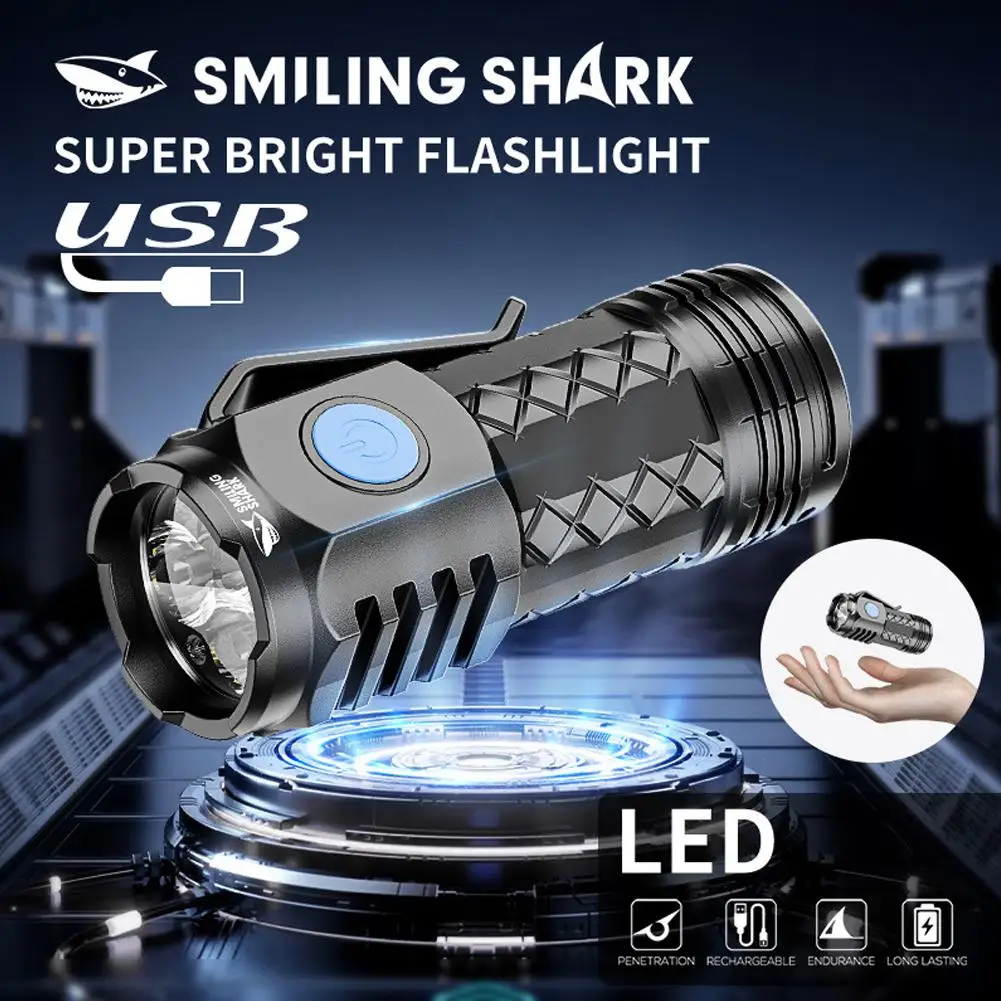 Flash Super Power Flashlight Flashlight Strong Light Rechargeable Super Bright Portable For Cycling Fishing Camping Z8A2