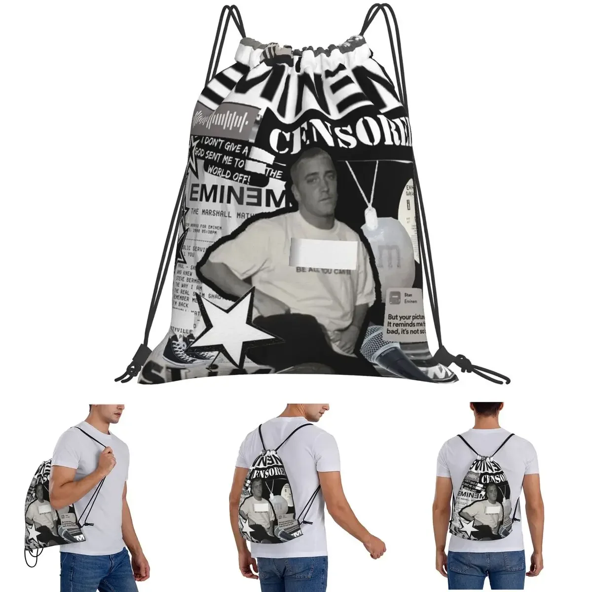 

Рюкзаки Eminem, модные портативные сумки на шнурке, сумка для мелочей, сумки для книг для мужчин, женщин, студентов