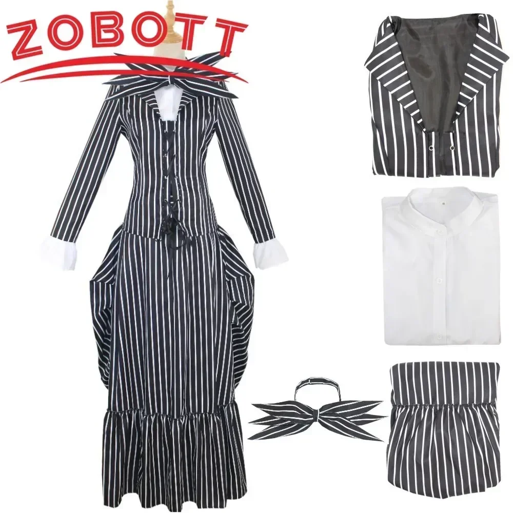 جاك سكيلينجتون أزياء تنكرية لفيلم الكابوس كوسبلاي قبل عيد الميلاد مخطط علوي بانت زي حفلة الهالوين