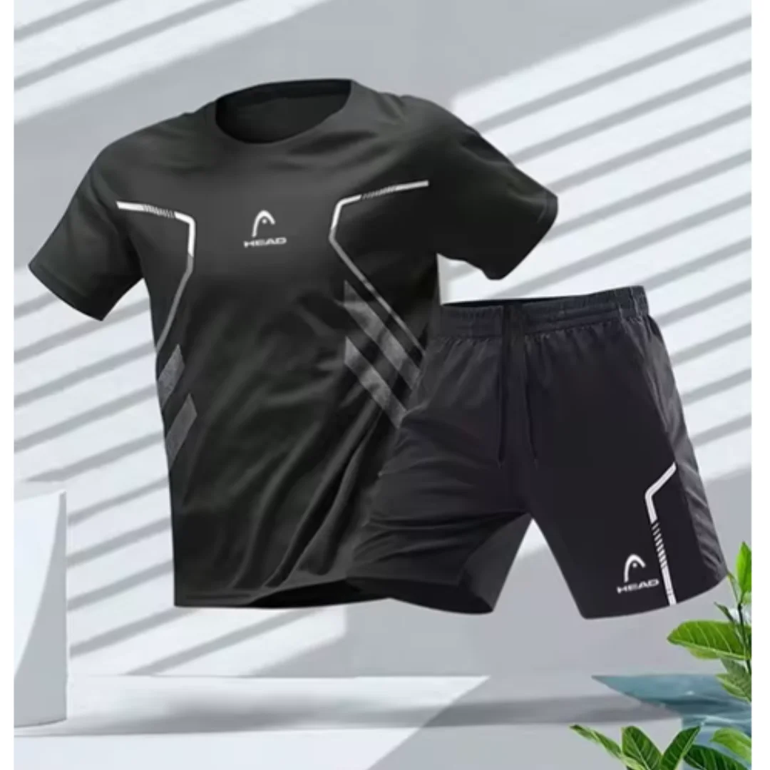 Head Padel Sportswear Summer Men\'s T-shirt And Shorts Set Tennis Training Wear Breathable Loose Running Basketball Tracksuit