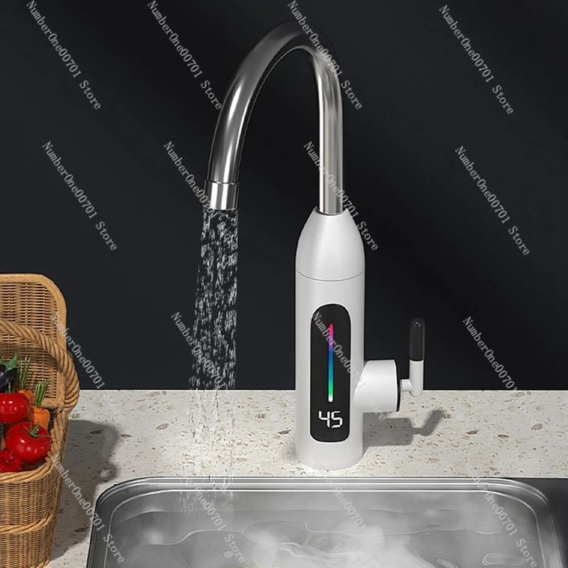 Electric Kitchen Heating Faucet Heater Hot Cold Dual-Use Tankless Water Quickly Heating Tap With LED Display EU Plug