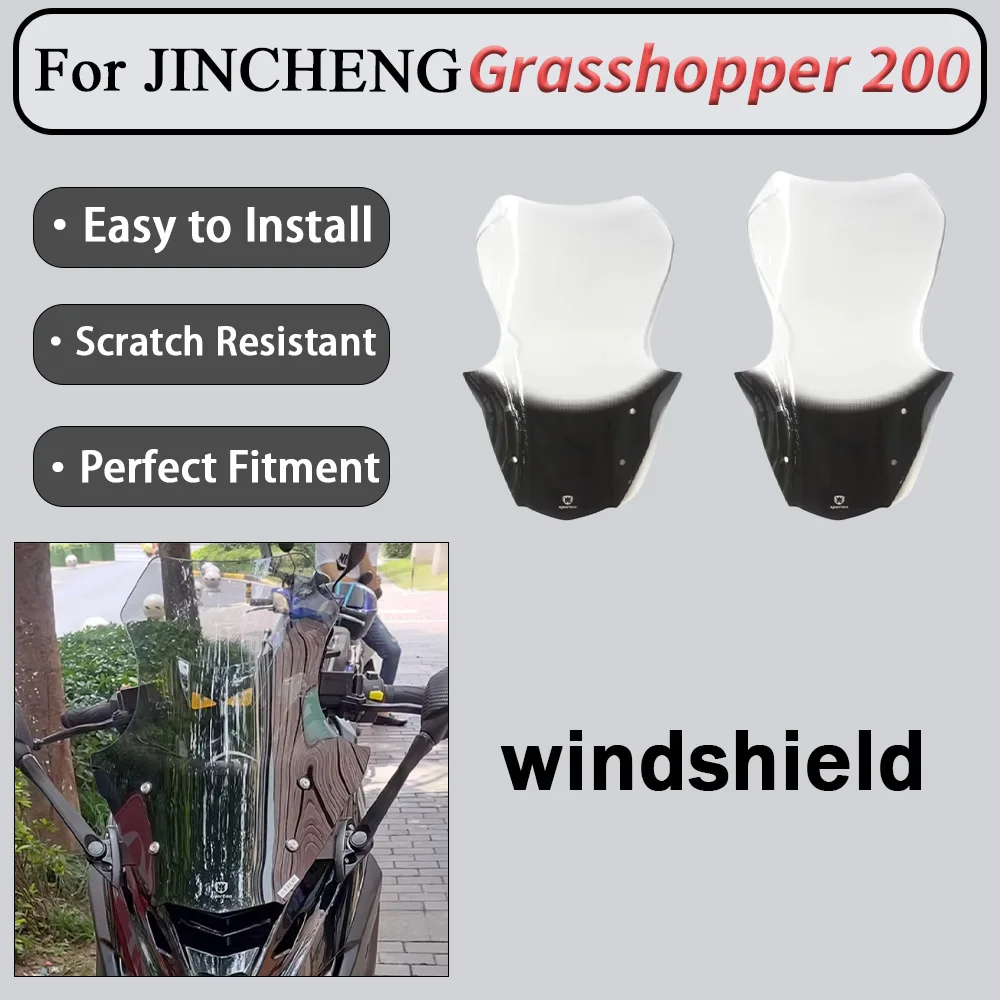 For Jincheng Grasshopper 200 Grasshopper 150 Windshield Front Windshield Rear View Mirror Forward PC Explosion proof Glass