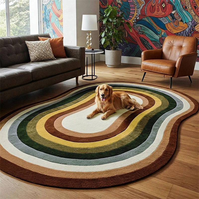 

Irregular Line Decorative Living Room Carpet Fashion Creative Bedroom Bedside Plush Rug Thick Coffee Table Pet Mats Alfombra