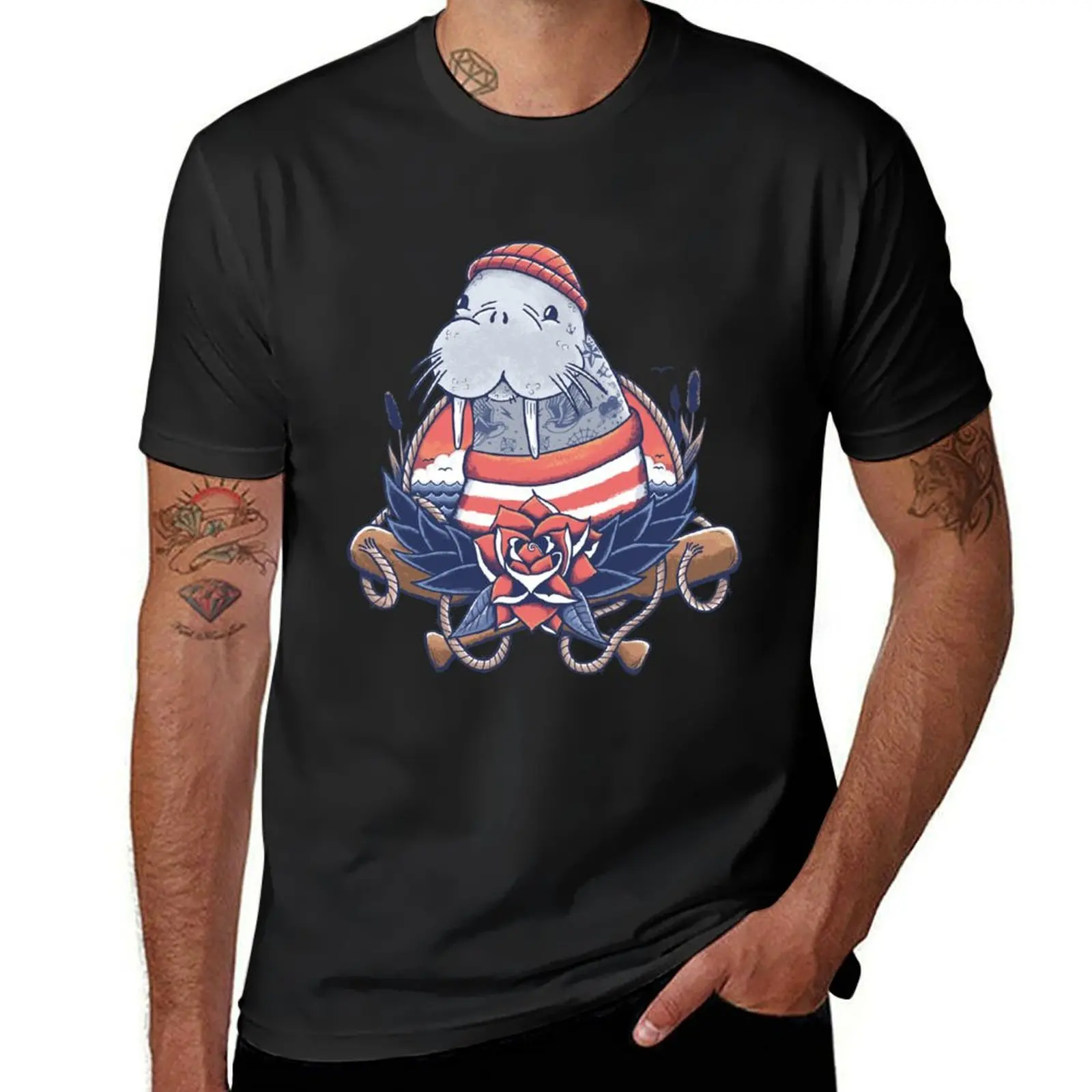 Sailor Walrus T-Shirt Short sleeve tee customs customs design your own plain mens t shirts casual stylish