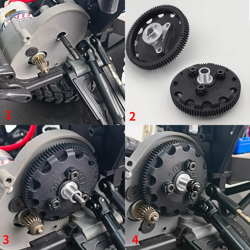 YEAHRUN Aluminum Alloy Spur Gear Mount for Slash 2wd TSM 2.4G VR46 Bandit 1/10 RC Car Monster Truck Buggy Upgrade Parts