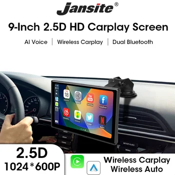 9 Inch Wireless Carplay Android Auto Dashboard Universal Portable Smart Player Monitor Voice Control Touch Screen Apple Aiplay