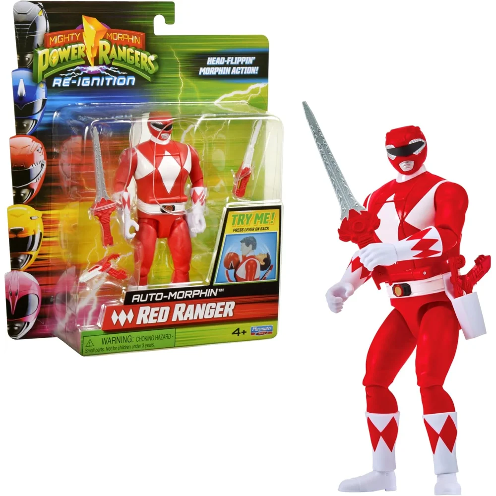 

Mighty Morphin Power Rangers: - Re-Ignition Auto-Morphin Red Ranger Action Figure by Playmates Toys