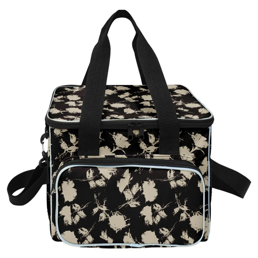 Moda popular engraçado novidade padrão floral 3d impresso maior crossbody almoço saco de isolamento térmico bolsas de alimentos sacos de gelo