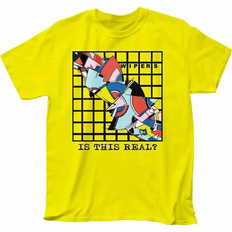 Wipers Is This Real T Shirt Mens Licensed Rock N Roll Retro Band New Yellow